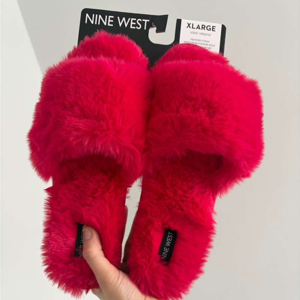 NWT Bright pink-red Slippers